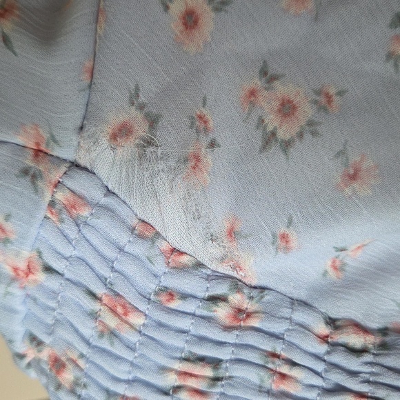 💥Buy2Get1Free💥Active USA Blue Puff Sleeve Smocked Blouse - Picture 4 of 4